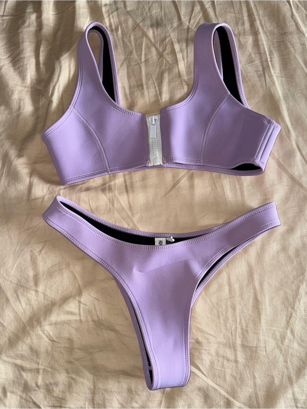 Hoaka Lilac Front-Zip Bikini Set